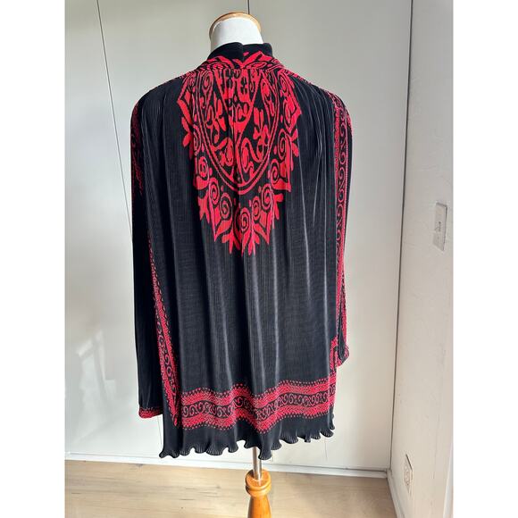 Virginie Paris Floral Micropleated Jacket Black Made in France Statement SZ L - Picture 9 of 10